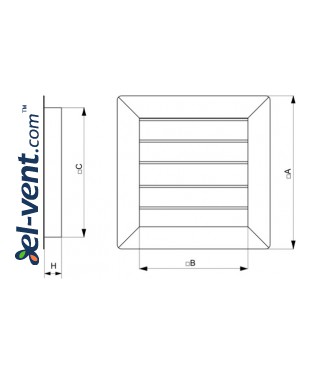 Gravity vent louvers GG250-450 - drawing