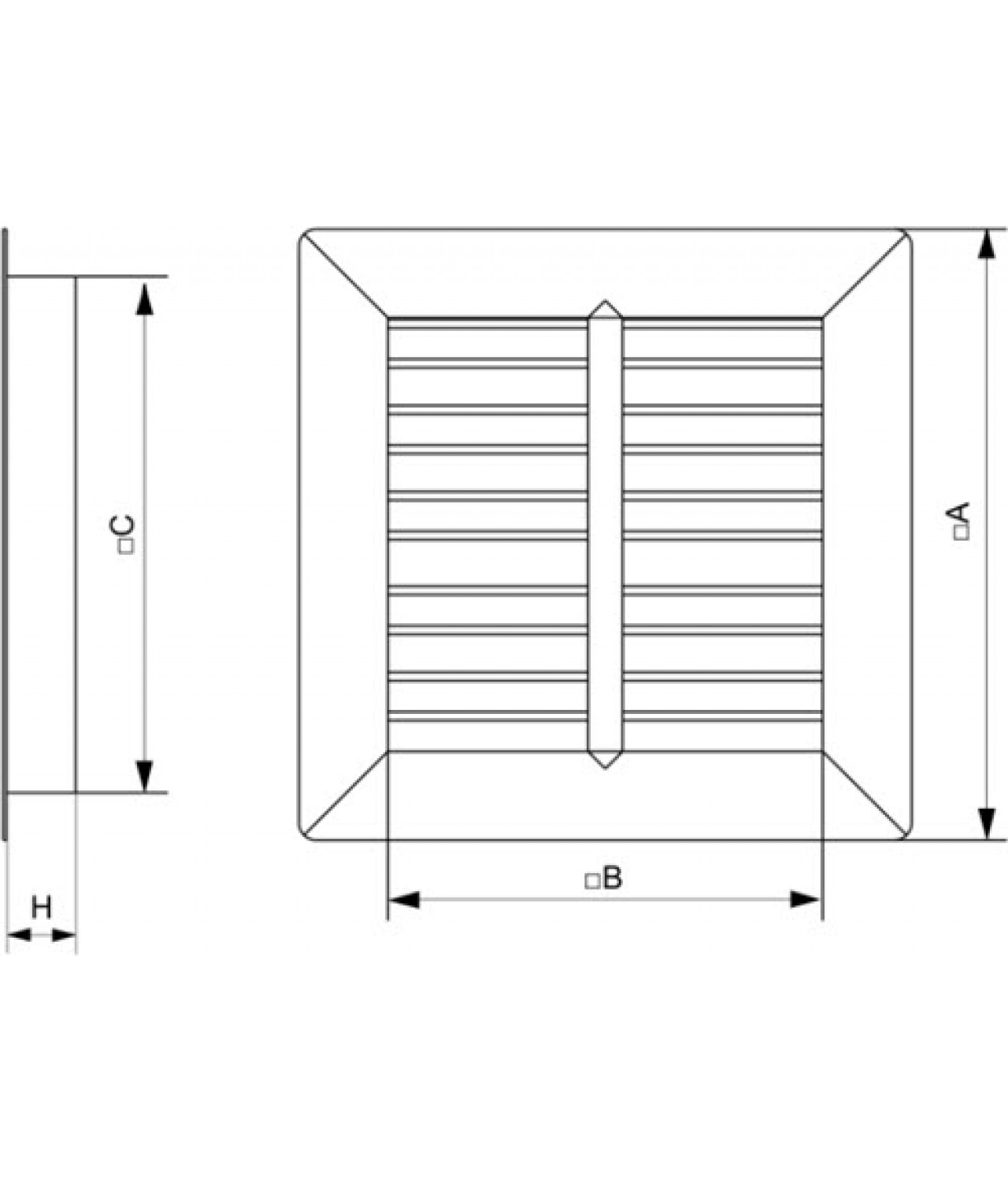 Gravity vent louvers GG500-900 - drawing