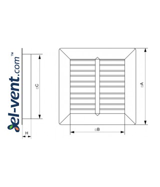 Gravity vent louvers GG500-900 - drawing