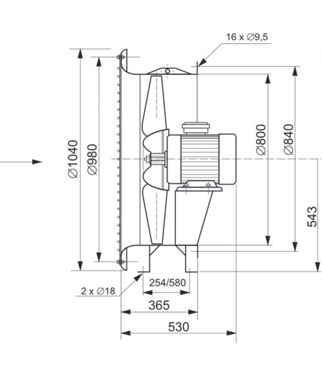 GWO80RM ≤39600 м³/ч - чертеж