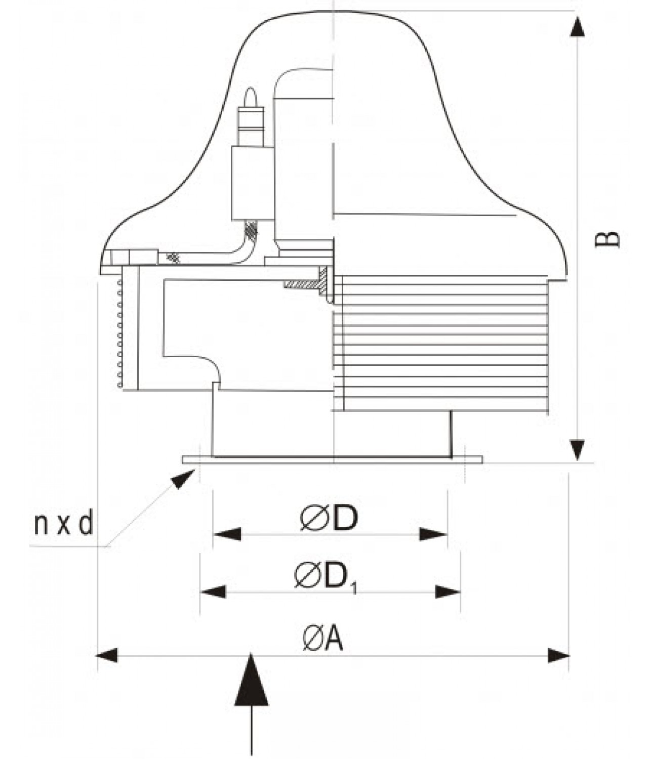 Centrifugal roof fans SVRUF-SB ≤7000 m³/h - drawing