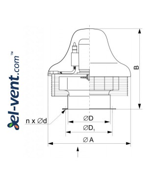 Centrifugal roof fans SVRUF-SP ≤16400 m³/h - drawing