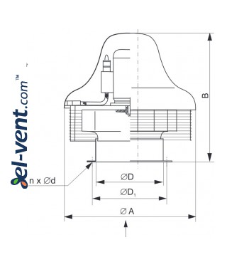 Explosion proof roof fans SVWDB EX ≤7000 m³/h - drawing