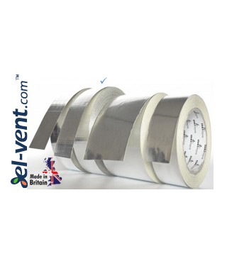 Adhesive aluminum foil tape reinforced for ducts AS256, 4.8 cm x 45 m, -40 - +120 °C Adhesive aluminum foil tape reinforced for ducts AS256, 4.8 cm x 45 m, -40 - +120 °C