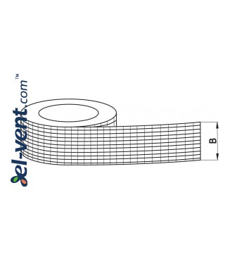 Adhesive aluminum foil tape reinforced for ducts AS256, 4.8 cm x 45 m, -40 - +120 °C - drawing