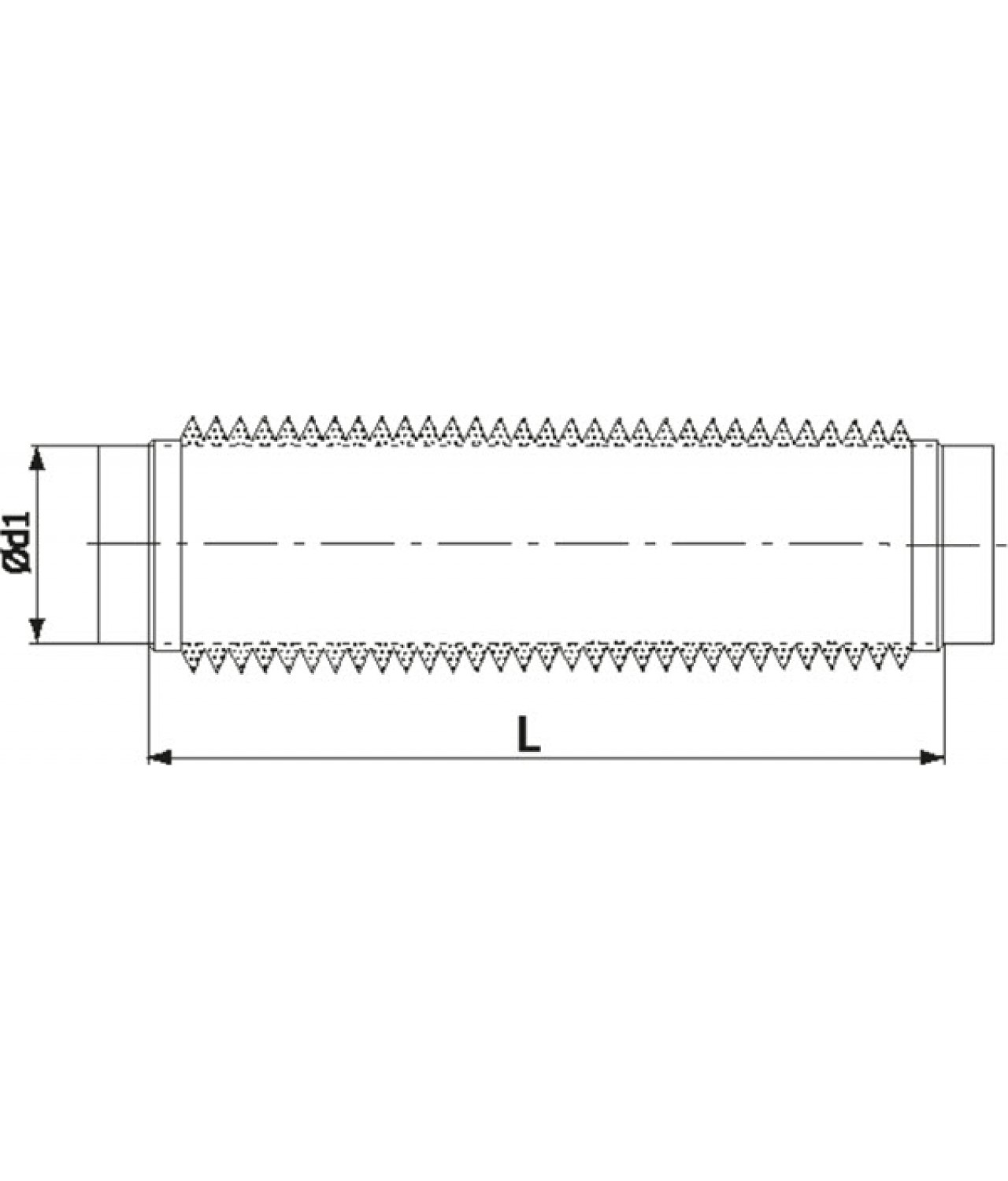 Flexible air silencers FLF-SILENCE - drawing