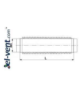 Flexible air silencers FLF-SILENCE - drawing