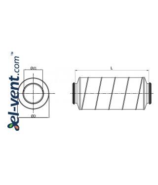 Шумоглушители для вентиляции TS-SILENCE - чертеж