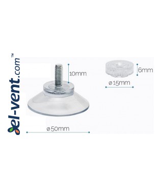 Siurbtukas magnetinėms revizinėms durelėms MAGNA SU50, Ø50 mm - brėžinys