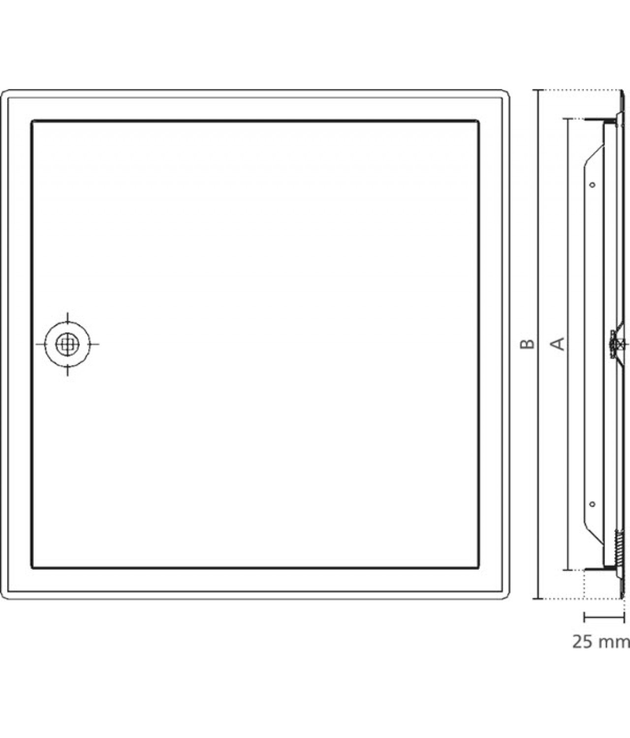 Square Lockable Panel Softline INOX square lock - stainless steel access panels | el-vent.com™