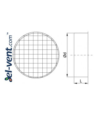 Air vent cover EGLT100, Ø100 mm - drawing Air vent cover EGLT100, Ø100 mm - drawing