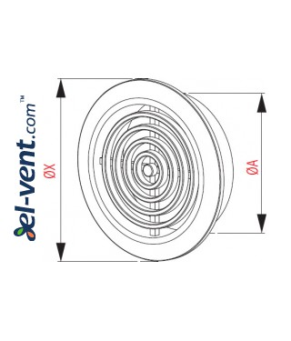 Air vent cover GRT76, Ø80/92 mm - drawing