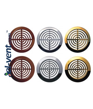 Door grilles GRT73MZ metallized gold (2 pcs.), Ø45/58 mm - image Door grilles GRT73MZ metallized gold (2 pcs.), Ø45/58 mm - image