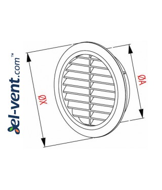 Ventilation grille GRT36CG, Ø100-150/180 mm - drawing Ventilation grille GRT36CG, Ø100-150/180 mm - drawing
