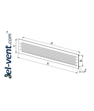 Aluminum door vents MR - drawing