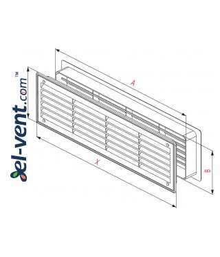 Door grilles GRT15, 2 pcs., 135x460 mm - drawing Door grilles GRT15, 2 pcs., 135x460 mm - drawing