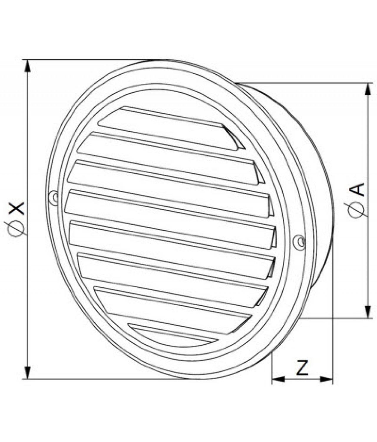 Exterior vents CMN INOX - drawing