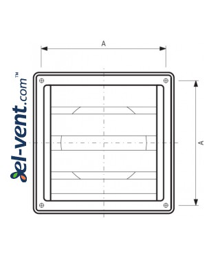 Stainless steel gravity louvers EGLG150, Ø150 mm - drawing 2 Stainless steel gravity louvers EGLG150, Ø150 mm - drawing 2