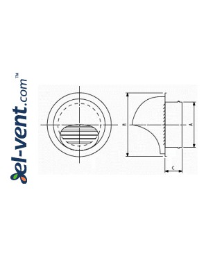 Outdoor vent cover EGL200, Ø200 mm - drawing Outdoor vent cover EGL200, Ø200 mm - drawing