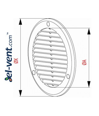 Vent cover GRU16K, Ø125 mm - drawing Vent cover GRU16K, Ø125 mm - drawing