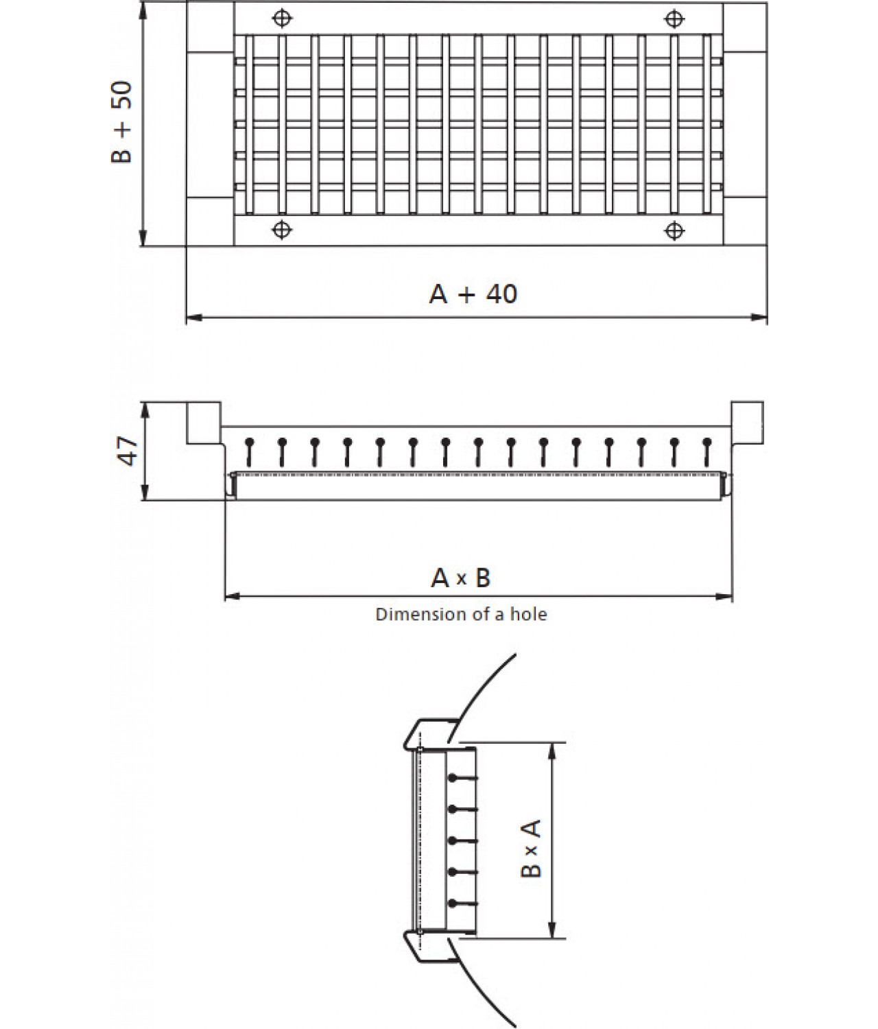 Вентиляционные решетки для воздуховодов SOG - чертеж 2
