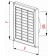Ventilation grille with shutter GRT55, 165x165 mm, Ø100 mm - drawing