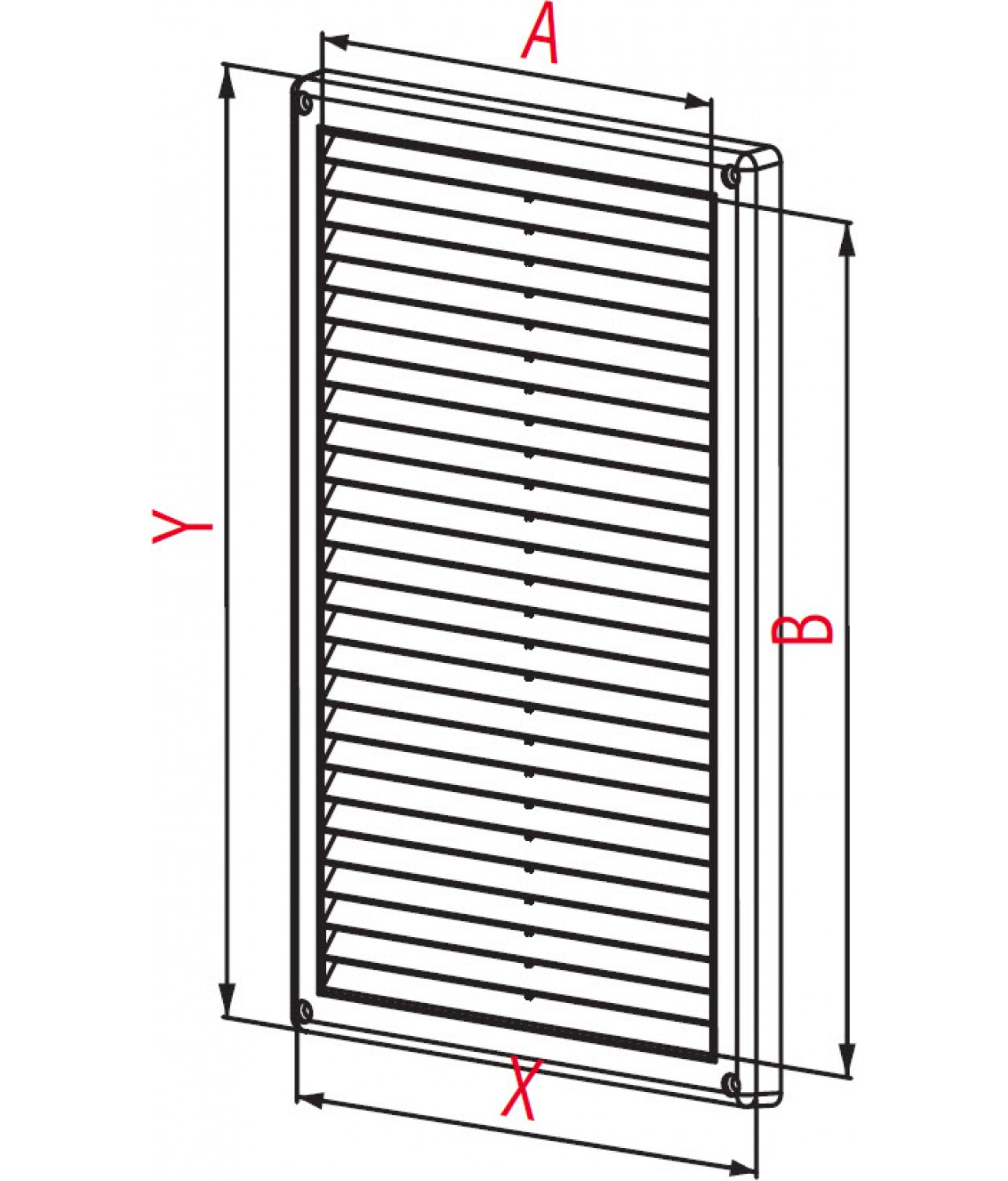 Vent cover GRT84, 220x340 mm - drawing Vent cover GRT84, 220x340 mm - drawing