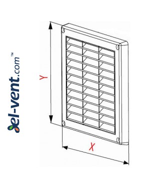 Ventilation grille with shutter GRT59A, 235x165 mm - drawing Ventilation grille with shutter GRT59A, 235x165 mm - drawing
