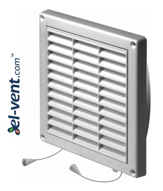Ventilation grille with shutter GRT55, 165x165 mm, Ø100 mm