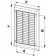 Ventilation grille with shutter GRTK6, 250x250 mm - drawing