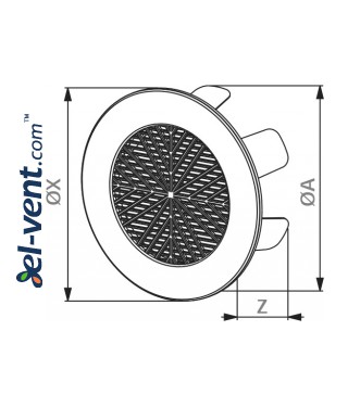 Self fastening vent cover TOK1 Ø78-98 mm - drawing