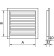 Lauko ventiliacijos grotelės ≤ 600x600 mm - brėžinys