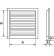 Wall vent grilles galvanized ≤ 600x600 mm - drawing