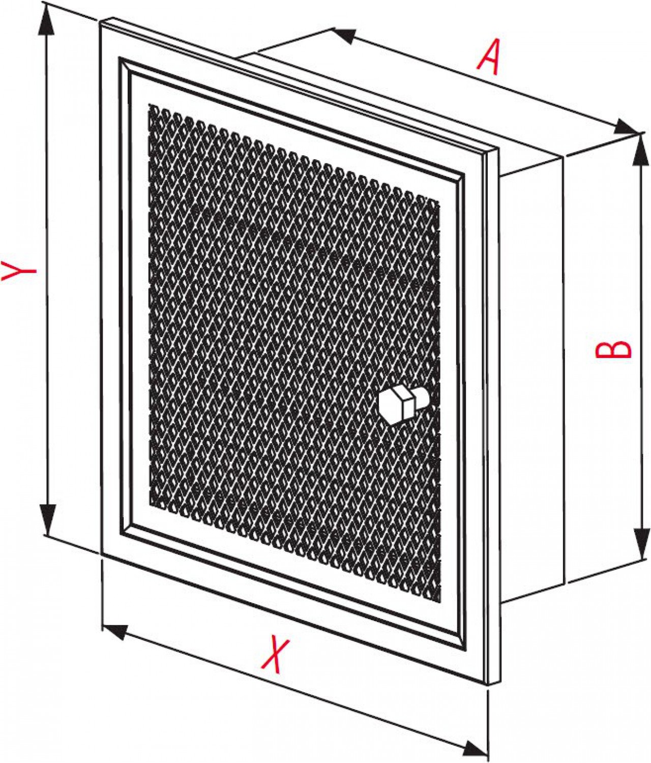 Židinio grotelės MK2B 166x166 mm - brėžinys