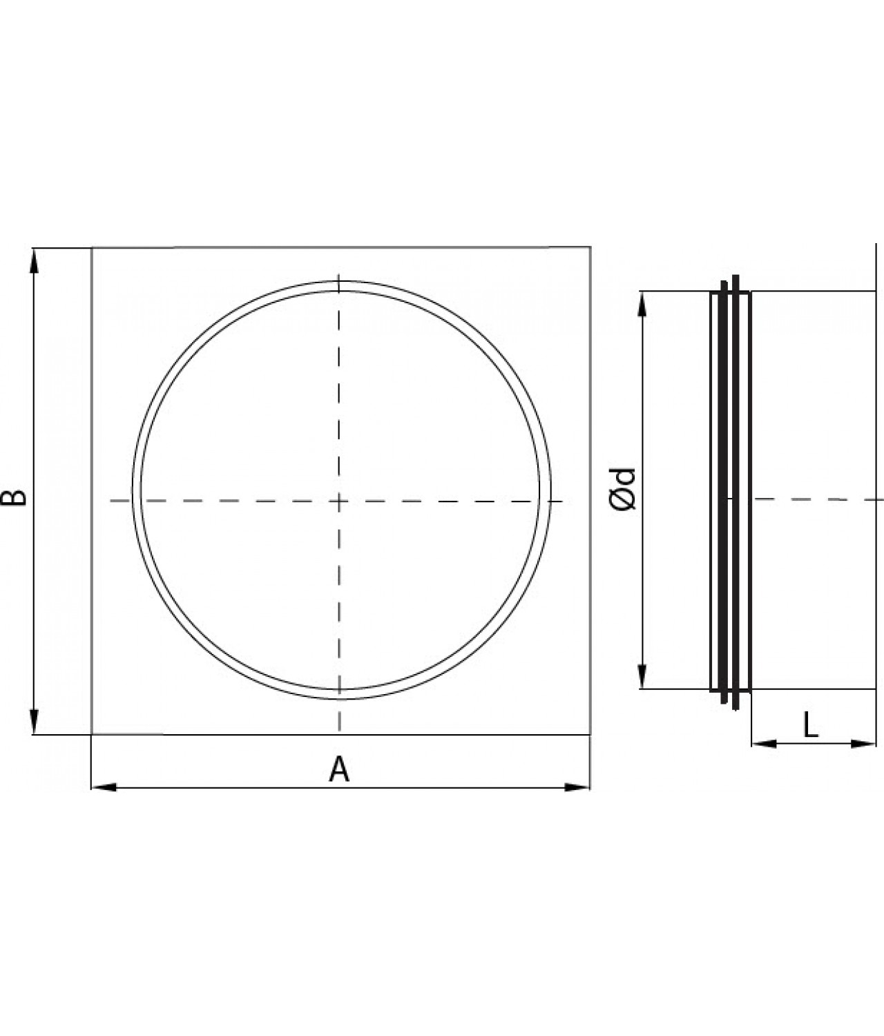 Mounting plates for vents TPL - drawing