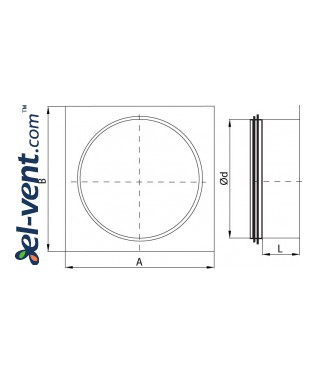 Mounting plates for vents TPL - drawing