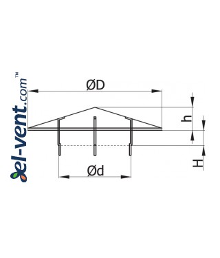 Vent cap VSR080-125 Ø80-125 mm - drawing Vent cap VSR080-125 Ø80-125 mm - drawing