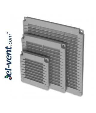 Ventiliacijos grotelės ALETA SQUARE GREY 200x200 mm, 02-320
