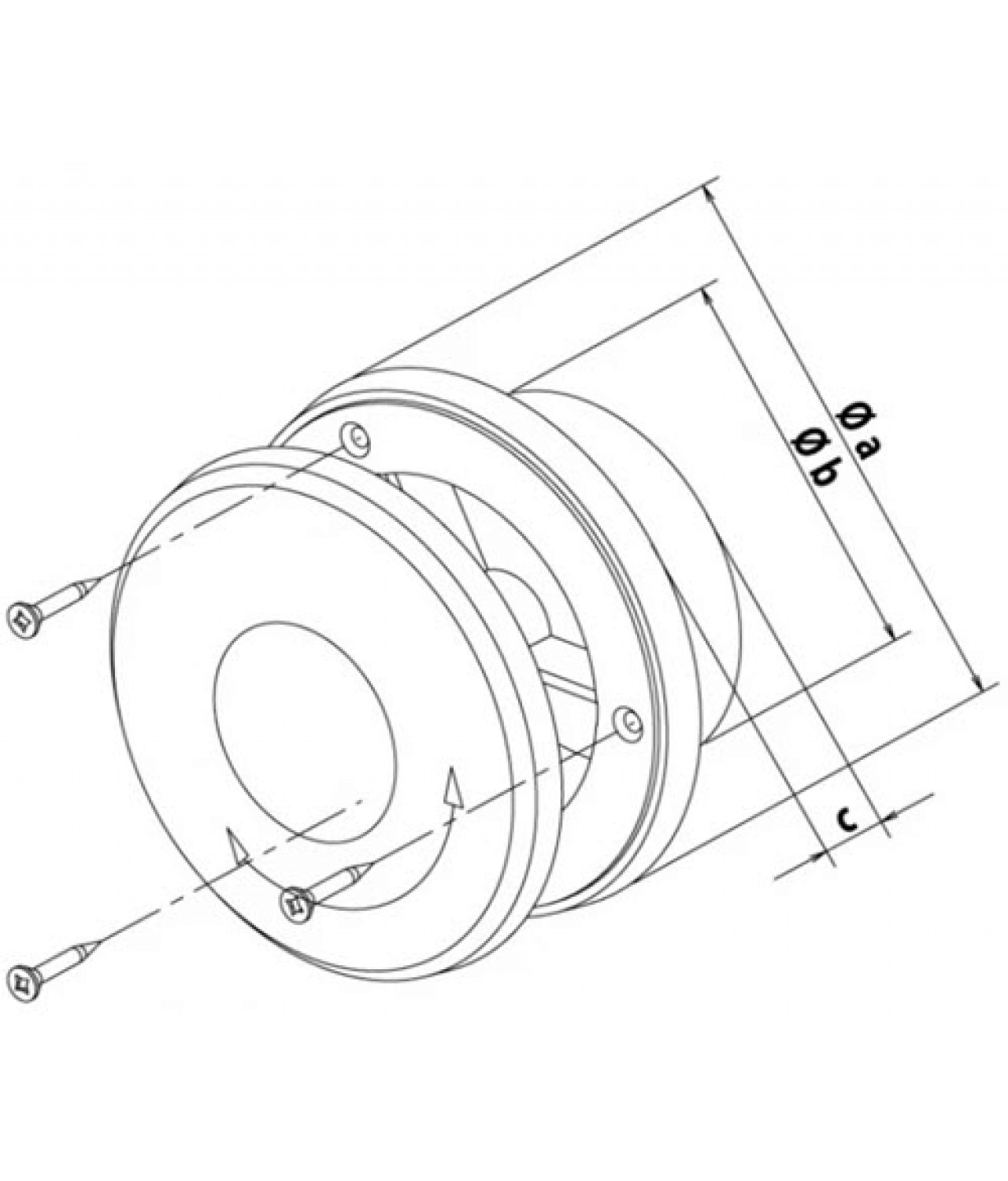 Пластиковые диффузоры AN-ABS 100-125 мм - чертеж