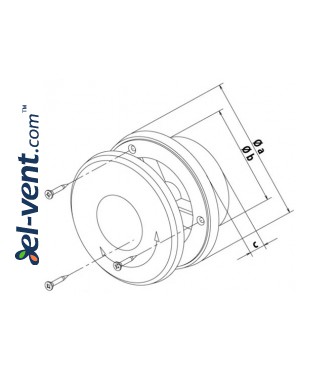 Пластиковые диффузоры AN-ABS 100-125 мм - чертеж