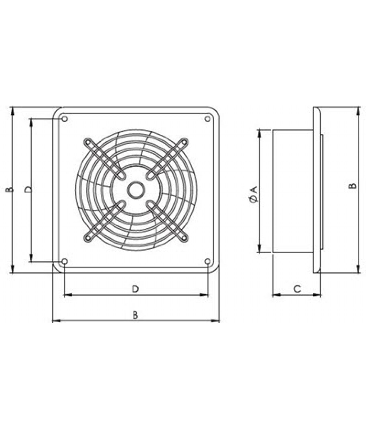 Ašiniai ventiliatoriai Axia ROK ≤20695 m³/h - brėžinys