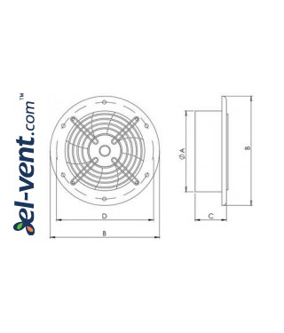 Axial fans Axia ROS ≤20695 m³/h - drawing