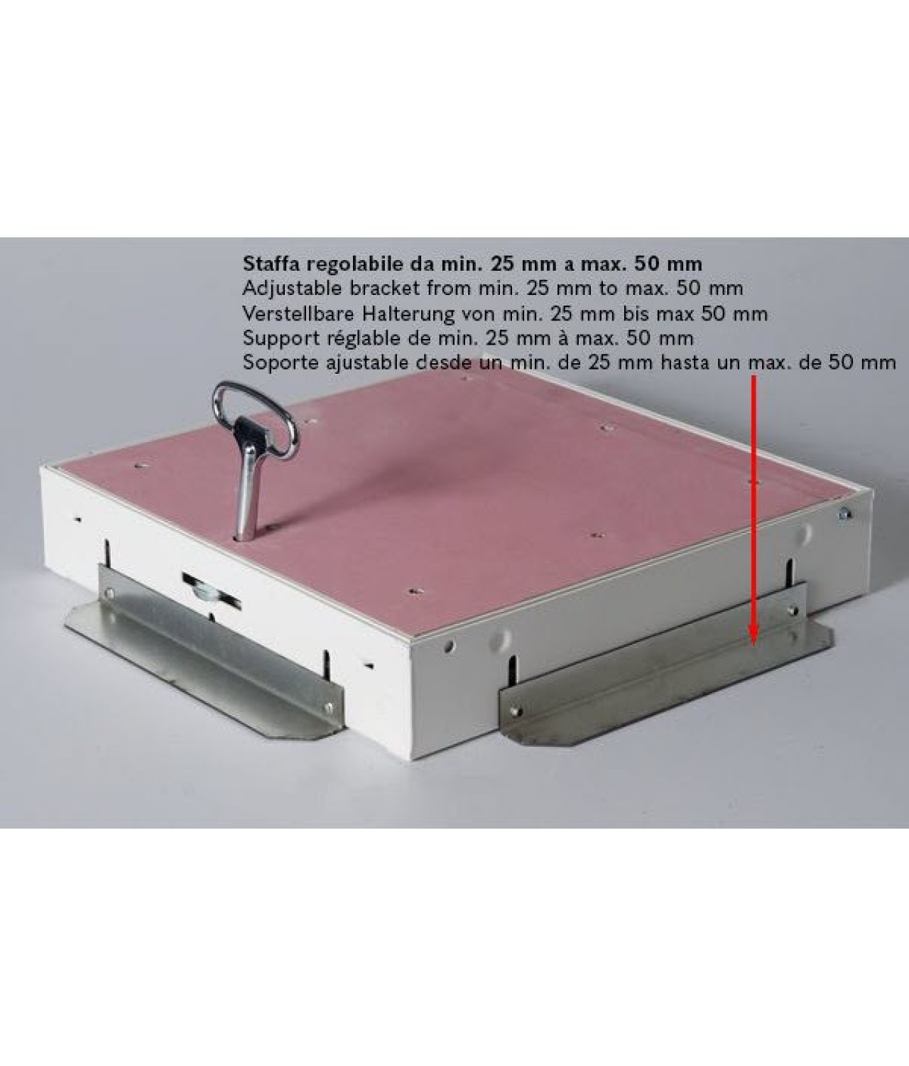 DORI-FIRE™ CEILING EI60 EI90 50 mm priešgaisriniai reviziniai liukai  - reguliuojamas montavimo gylis 25-50 mm