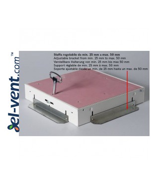 DORI-FIRE™ CEILING EI60 EI90 50 mm priešgaisriniai reviziniai liukai  - reguliuojamas montavimo gylis 25-50 mm
