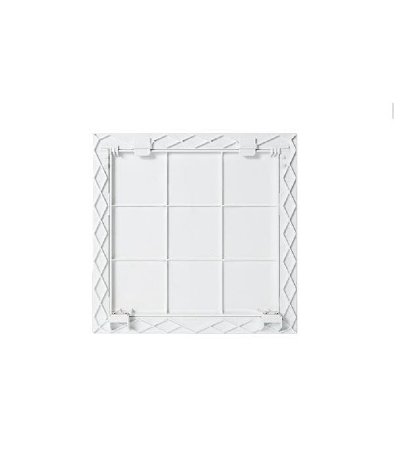FEROX® TOP LINE – standartinių matmenų revizinės durelės iš ABS plastiko, skirtos 12.5 mm gipso kartono sienoms ir luboms - nugarėlė