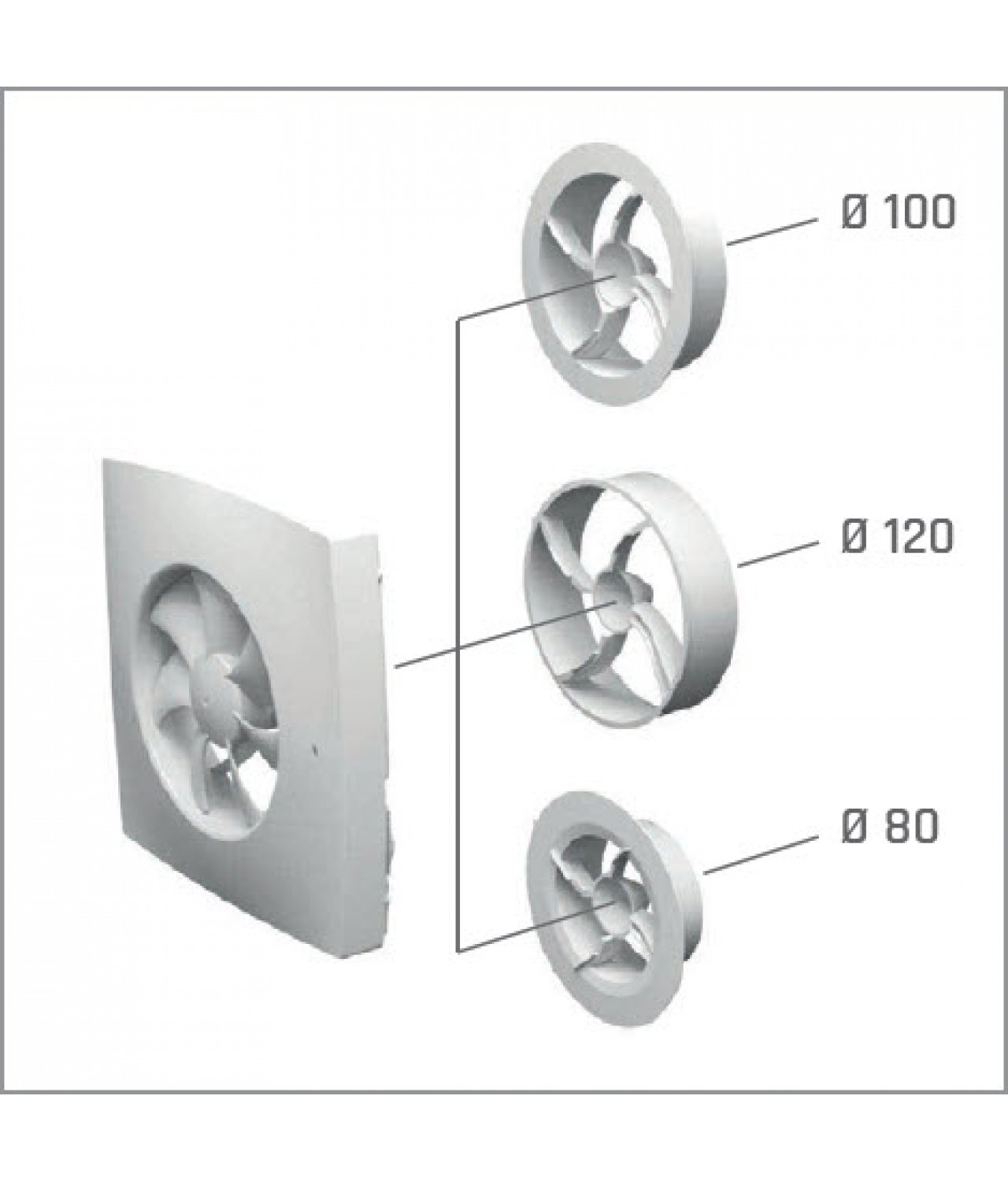 @max fan Ø80 - Ø100 - Ø120 mm flanges included