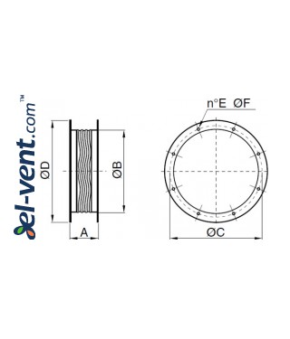 CCga - flexible anti-vibration connector, ordered separately