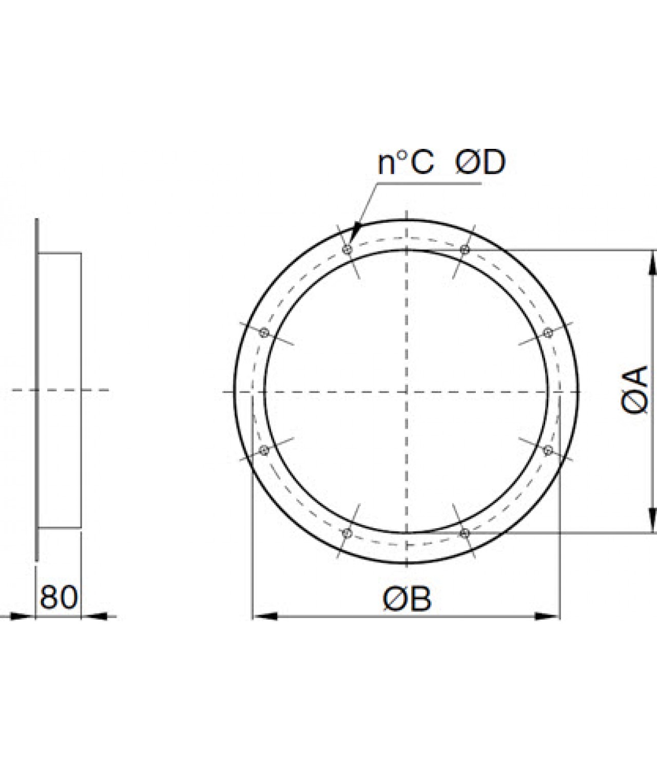 CCf - connection ring with flange, ordered separately