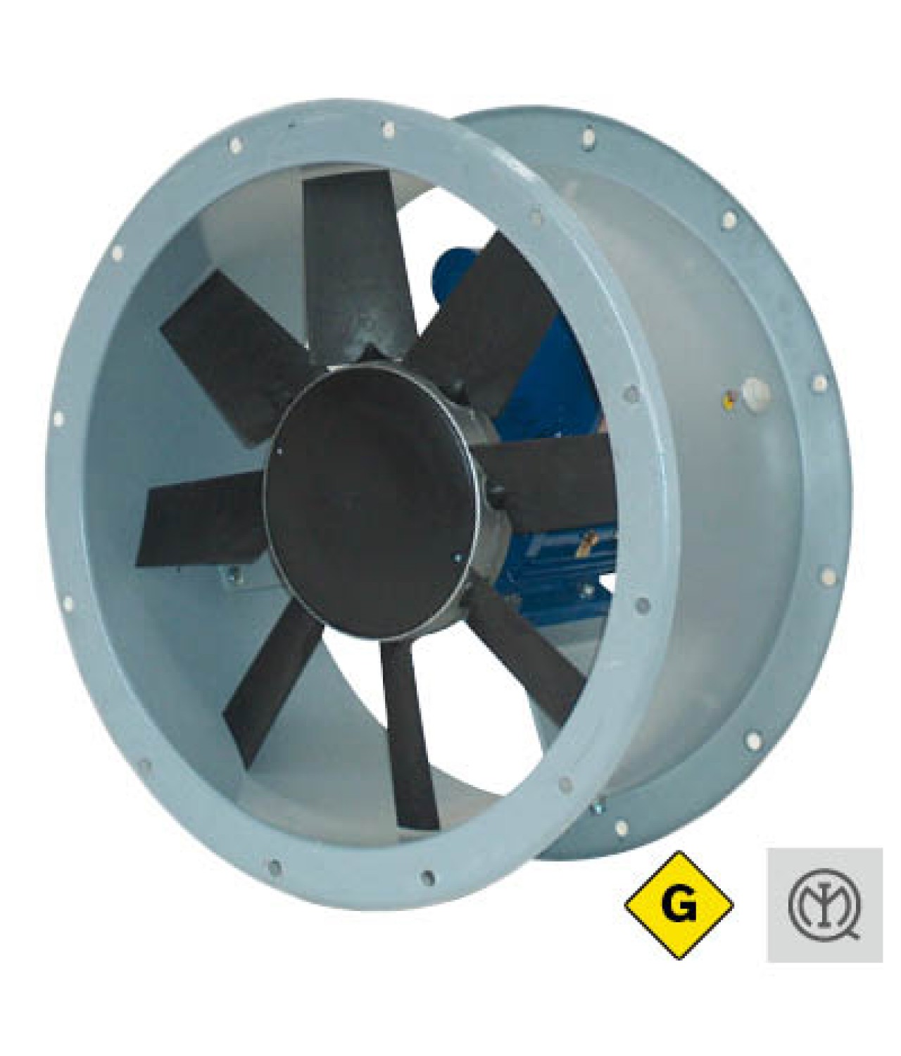 CC ATEX GAS - sprogimui saugūs ašiniai kanaliniai ventiliatoriai, skirti darbui sprogių dujų aplinkoje ≤142000 m³/h