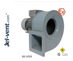 Low capacity and high pressure centrifugal fans with forward curved impeller designed for operation in explosive gas environments DIC ATEX GAS ≤2400 m³/h